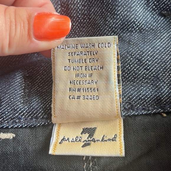 7 For All Mankind Wide Leg Bootcut Denim Trouser Jeans 27 Velvet Waist Accent - Picture 11 of 15